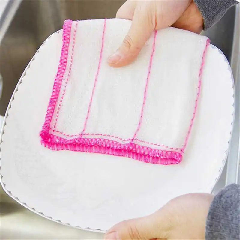 

1 Piece thickening kitchen special cotton dish cloth not greasy cotton gauze bamboo fiber rag 30 * 30cm