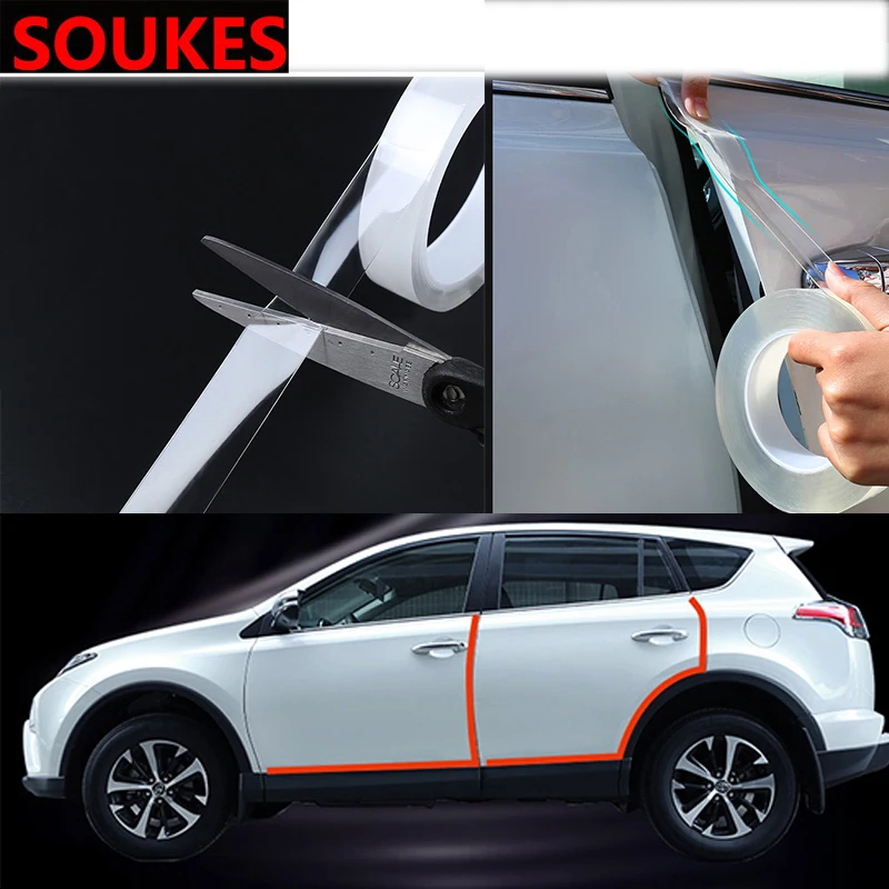 Прозрачная защитная наклейка на порог автомобиля для Mitsubishi ASX Lancer 10 9 Outlander Pajero Suzuki