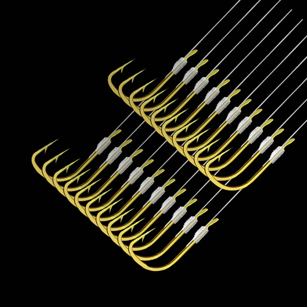 

20pcs/10 Set Roll Feeder Fishhook Carp Fly Tackle Fish Worm Wire Line Tied Bait Carbon Steel Fishing Hook New 2019