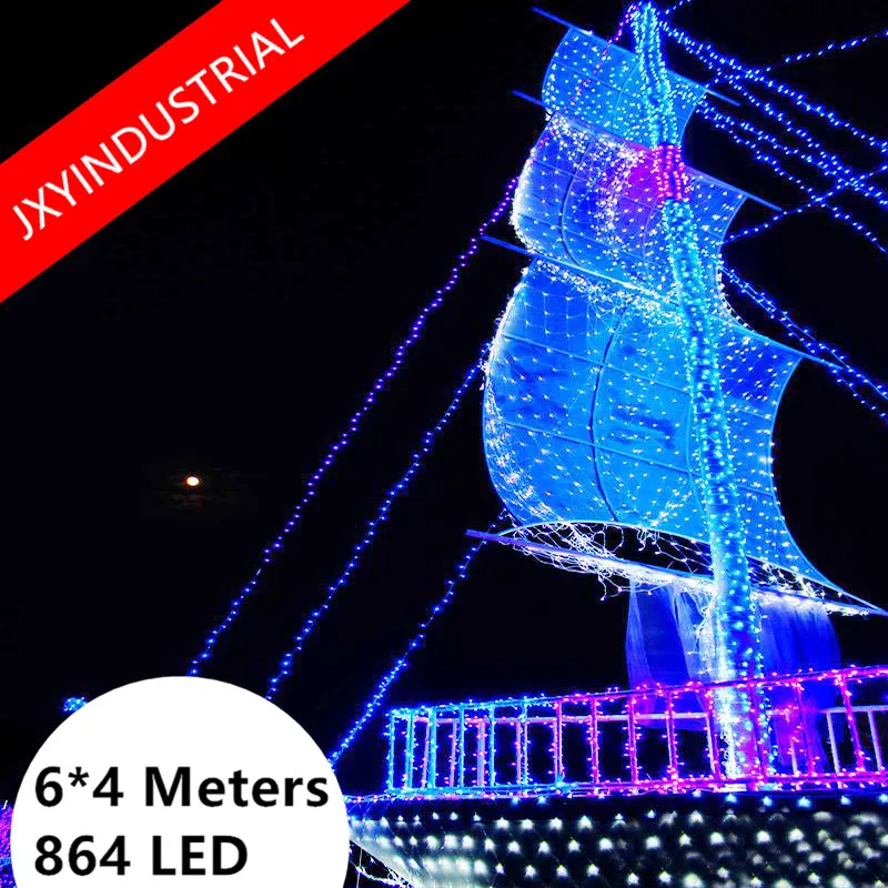 

DHL free shipping / New arrival 6M x4M 8 modes 220V led net mesh string light xmas christmas lights new year garden wedding holi