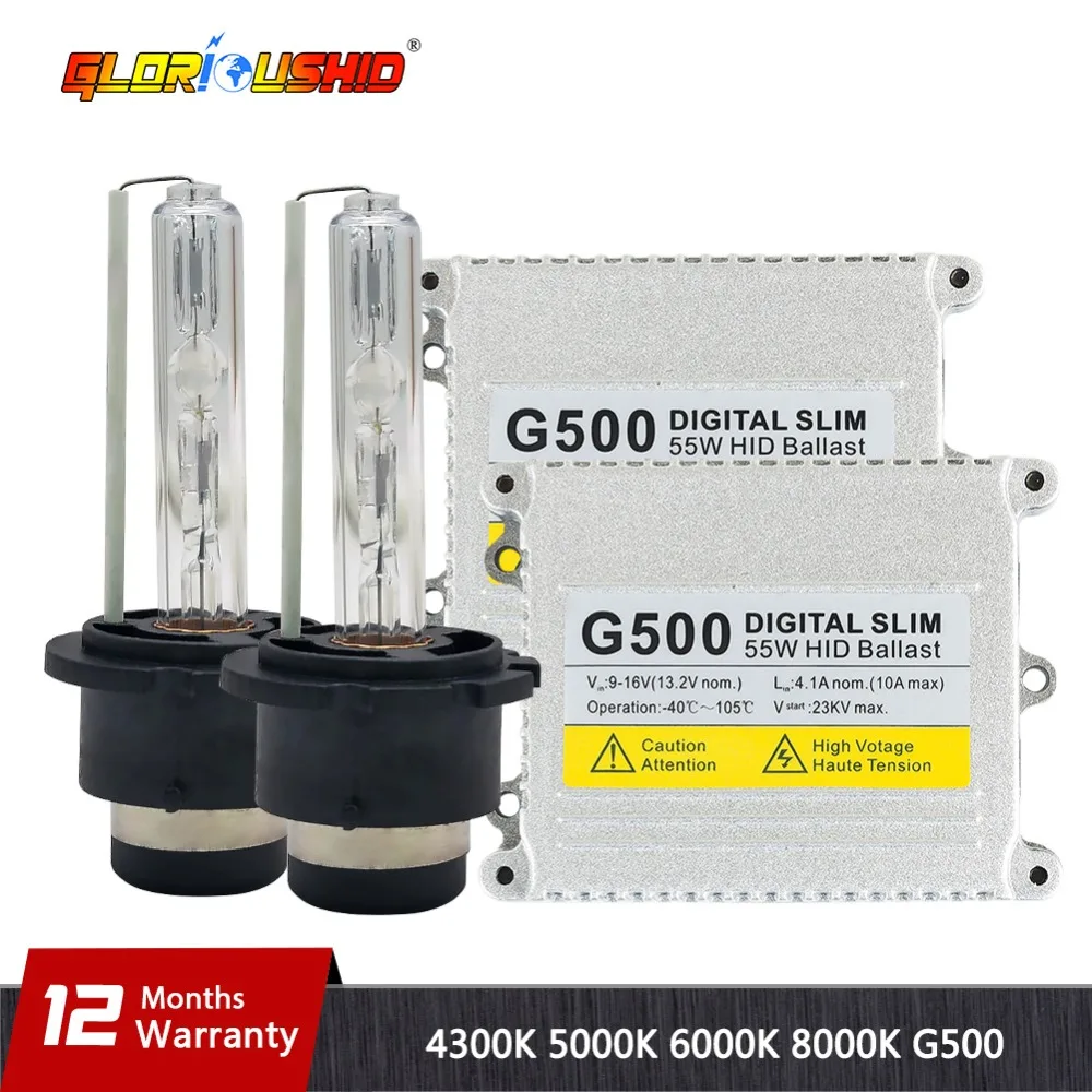 

AC 55W D2S Xenon Bulb Headlight Kit 4300k 5000k 6000k 8000k Xenon D2S Lamp Kit Digital HID Ballast For Car Light