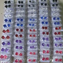 Мин.$10-смешанный заказ) 12 пар 10 мм Сердце/круглый/квадратный/звезда/цветок сливы формы дешевые акриловые кристалл клип серьги как доллар магазин