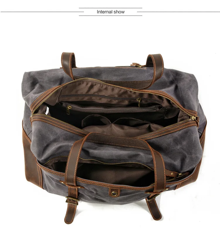 M268 novo vintage encerado lona homens viagem