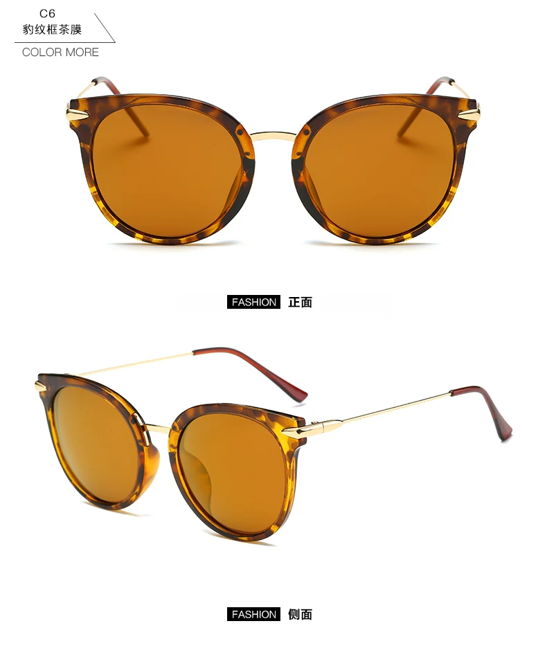 Круглые Женские очки с круглой оправой, поляризованные солнцезащитные очки в европейском и американском стиле, цветные солнечные очки