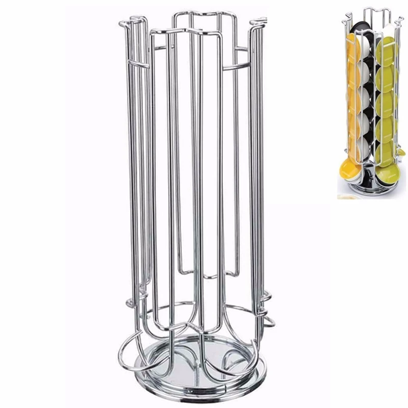 

Top Home Solutions Revolving Rotating 24 Capsule Coffee Pod Holder Tower Stand Rack For Dolce Gusto