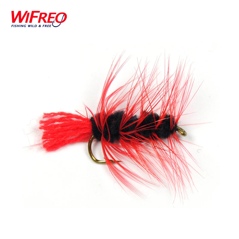 Buy 10PCS Free Box Red Woolly Worm For Bass Trout Pike