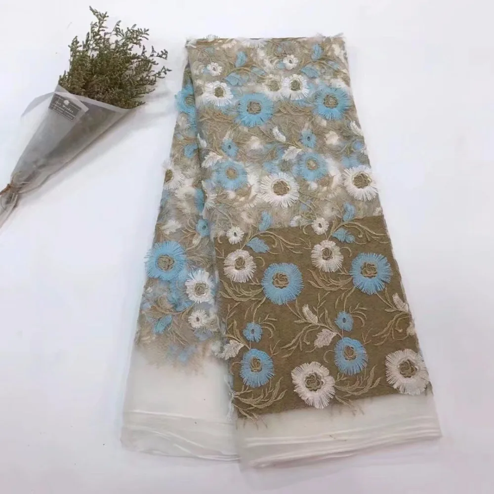 

Latest African Lace Fabric 3D Lace Fabric 2018 High Quality Lace Polyester Embroidered French Cord Lace Fabric For Women