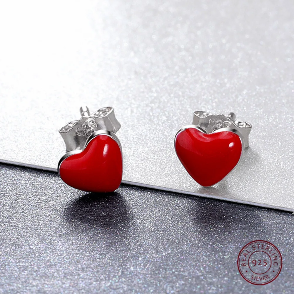 

Romantic Style Heart Attack Sterling Silver 925 High Quality Luxury Wedding Wear Silver Stud Earrings Piercing Jewelry Gift
