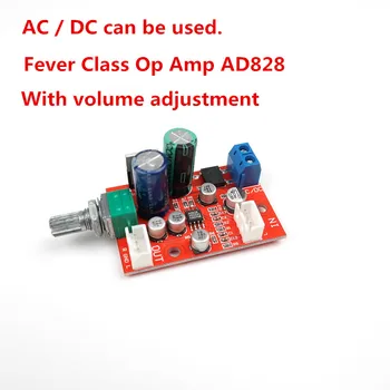 

Single power supply AD828 Movable Microphone Stereo Preamplifier Plate Head With volume adjustment and rectifier circuit