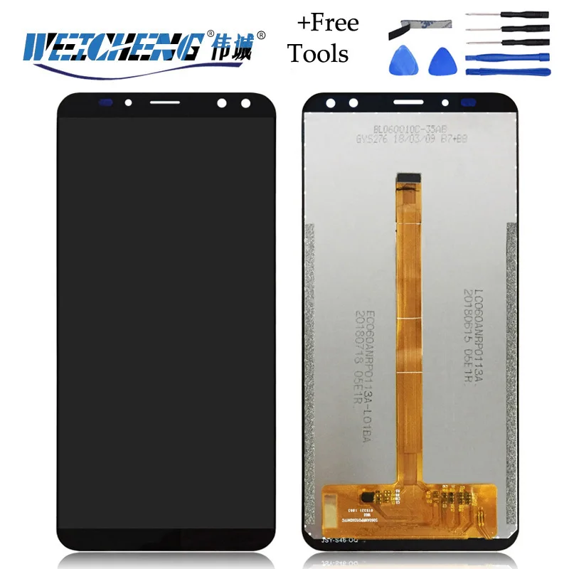 

WEICHENG For Oukitel K6 LCD Display+Touch Screen 100%Tested LCD Digitizer Glass Replacement For lcds K6 display phone