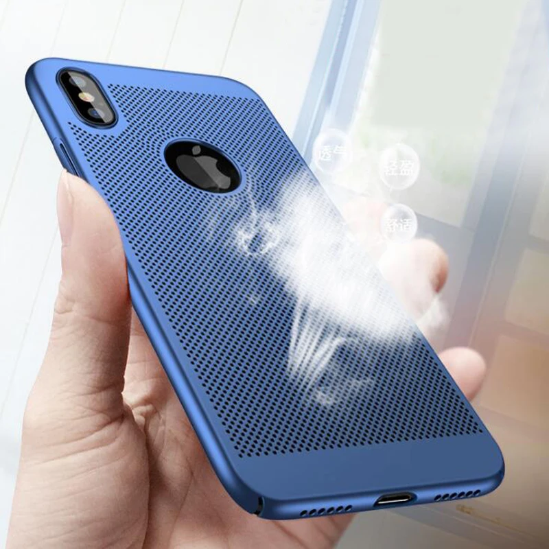 Matte Phone Case For iPhone X 8 7 6 6s Plus Hollow Breathable Plastic
