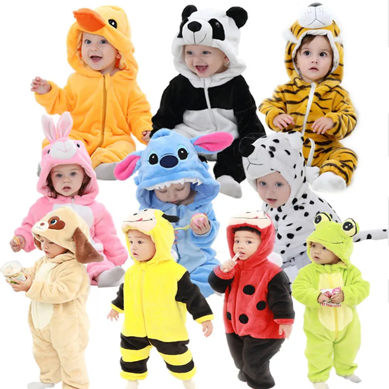 

Baby rompers bee girls clothes new born baby Cartoon pajamas warm winter animal Pajamas roupas de bebe recem nascido