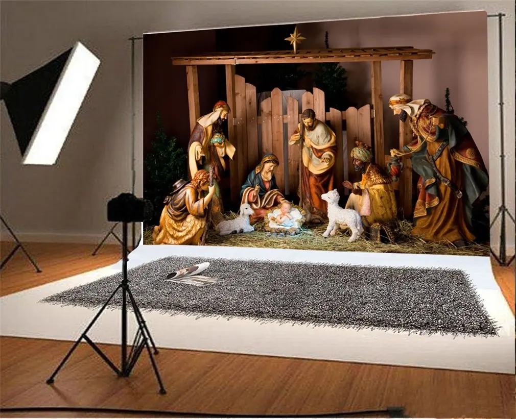 

7x5t Photography Backdrop Jesus Sheep Religious Belief Shepherd Scene Photo Background Party Adults Wedding Personal Portrait