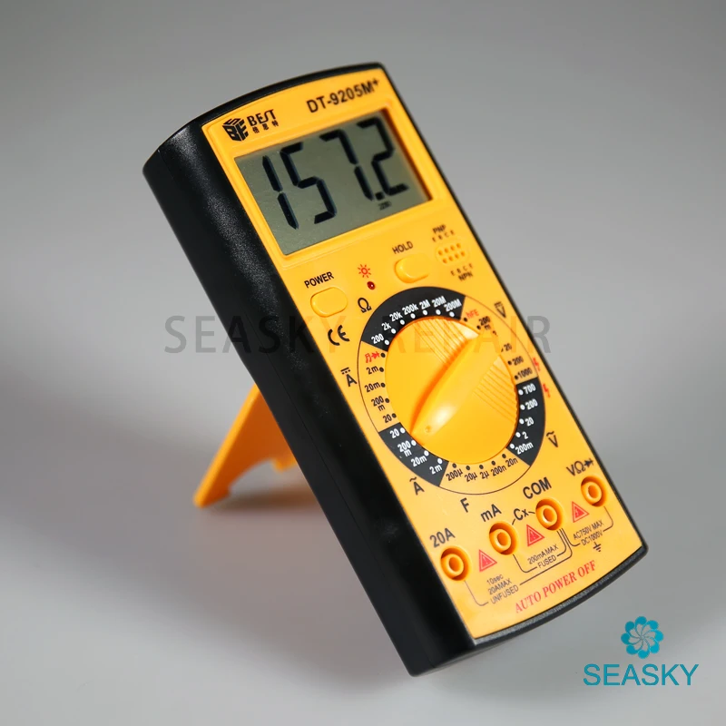 DT9205M+ Digital LCD Multimeter with protect cover Electrical Meter AC