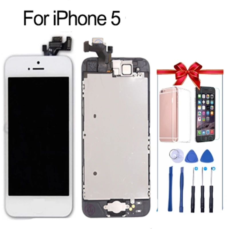 

Full Assembly LCD for iPhone 5 Screen Display Replacement Touch Digitizer for iPhone 5 Display+Home Button+Front Camera