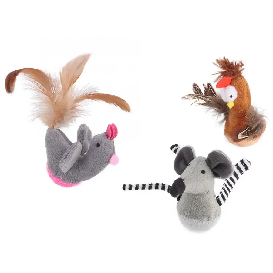 Игрушка для кошек, прочные игрушки для кошек, 3 шт., забавный кот, животное, интерактивный плюшевый, игрушка с пером для домашних животных, игрушки для домашних животных