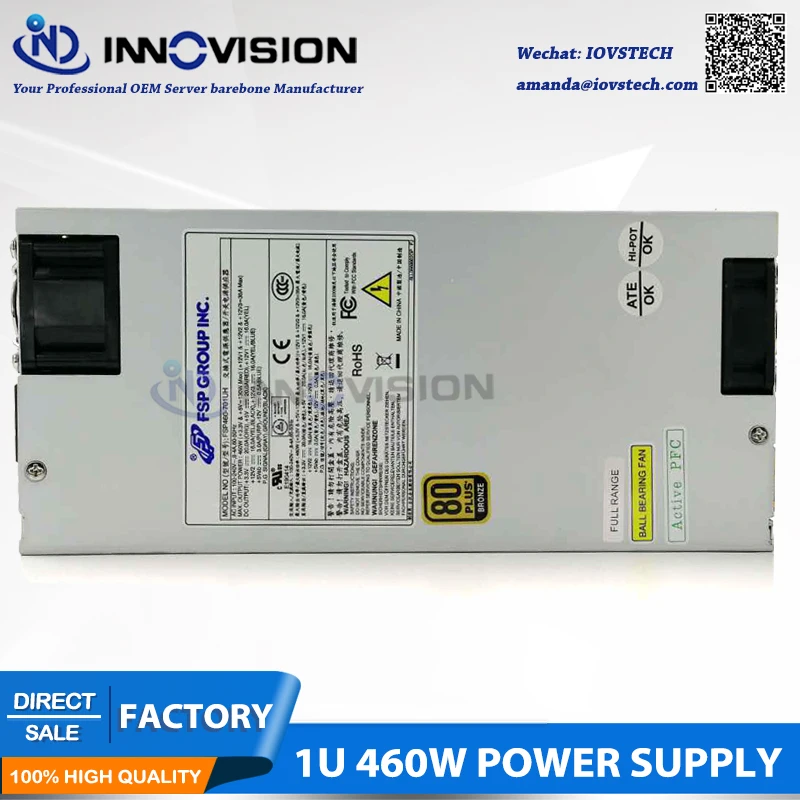 عالية الكفاءة FSP GPOUP INC. 1U 460 W الخادم امدادات الطاقة الكمبيوتر محطة pc psu عالية الكفاءة FSP GPOUP INC. 1U 460 W الخادم امدادات الطاقة الكمبيوتر محطة pc psu