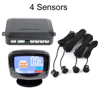 

4 Sensors LCD Parking Sensor Kit Car Reverse Backup Radar System monitor display 12V 44 colors Auto Parktronic