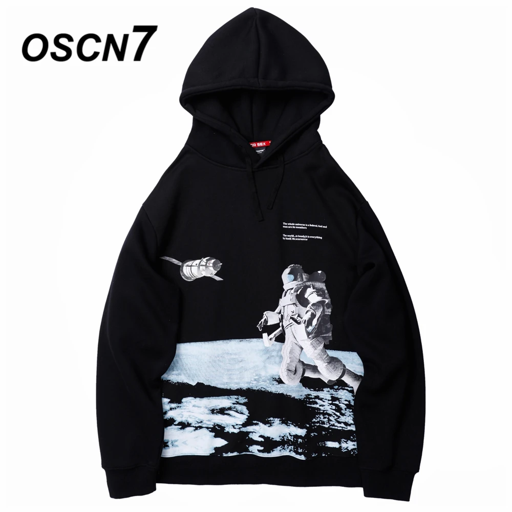 

OSCN7 High Street Plus Velvet Warm Hoodies Men 2019 Winter Japanese Streetwear Harajuku Oversize Hooded Sweatshirt Men W2105
