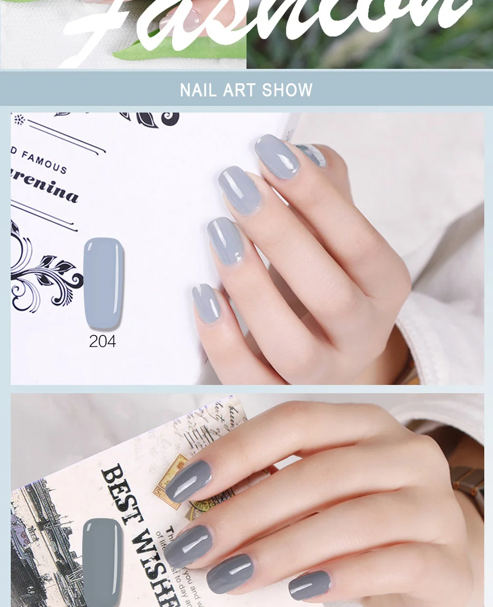 12 Цветной Гель-лак стойкий УФ-гель для ногтей мода телесный серый серия лаковое гелевое покрытие для ногтей лак для ногтей Дизайн ногтей 1 шт