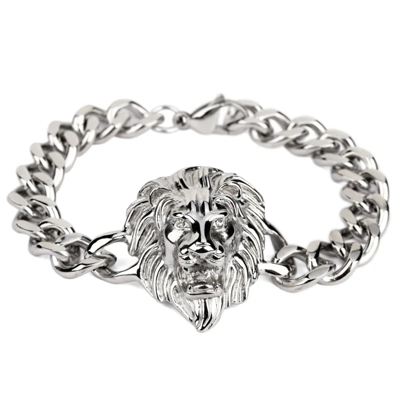 Новинка, Модный высококачественный золотой браслет с головой льва, браслет в стиле хип-хоп, ювелирные изделия