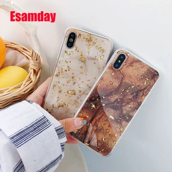 

Luxury Gold Foil Bling Marble Phone Case For iPhone X XS Max XR Soft TPU Cover For iPhone 7 8 6 6s Plus Glitter Case Coque Funda