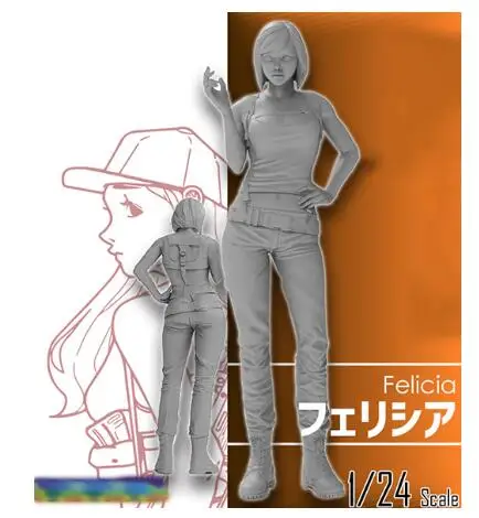 

New Unassembled 1/35 modern girl Felicia-- stand Resin Figure Unpainted Model Kit
