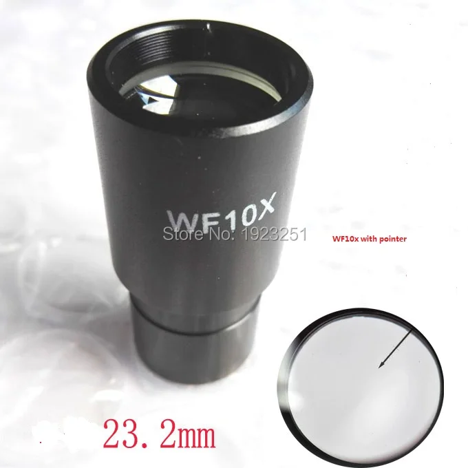 Free shipping ,Dia 23.2mm+Wide field WF10x 18mm Microscope Eyepiece 23.2mm Mounting + Pointer, 1