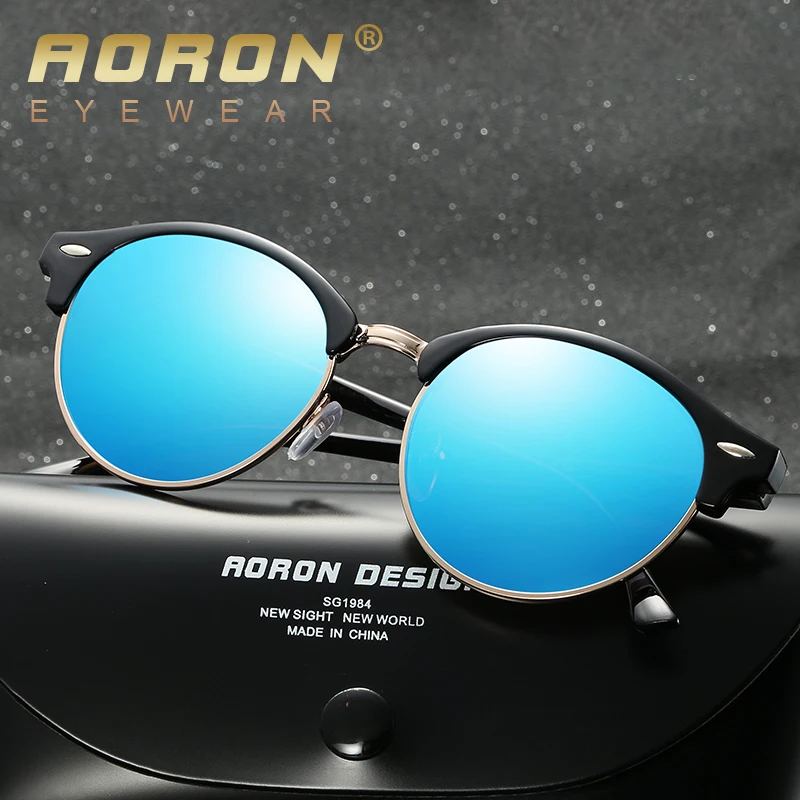 AORON Модные поляризованные солнцезащитные очки для женщин и мужчин унисекс водительские солнцезащитные очки классические ретро круглые солнцезащитные очки