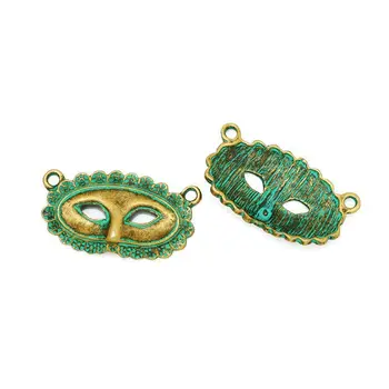 

33*28 mm Patine Fox Mask Shaped RAW Alloy Filigree Jewelry Connectors, 20pcs/lot Jewelry Charms Links Findings-10039551