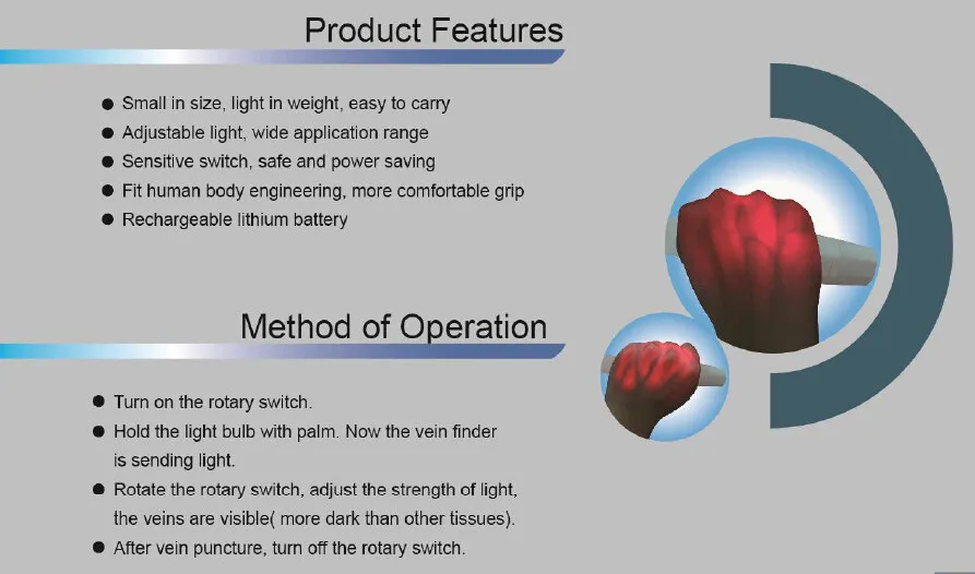 Детский перезаряжаемый светодиодный прибор для просмотра Вены для трансиллюминатора; детский прибор для определения вены