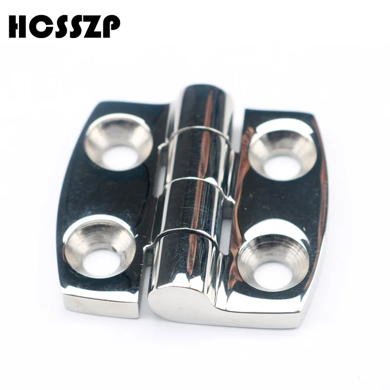

HCSSZP Boat Square Arc Strap Utility Hinge 316 Stainless Steel High Mirror Cabin Door Locker Strap Hinge with Arc Edge 38*38mm