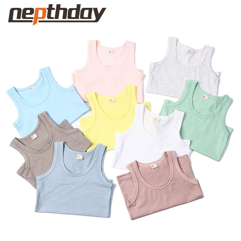 

NEW Kids Solid Candy Color Children's Summer Tops Clothes Sleeveless Shirts Tanks Camisoles Vest For Children Boys Girls 15-090