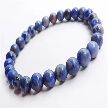 

6.5mm Natural Genuine Deep Blue Sodalite Blue-vein Stretch Bracelets Charm Fashion Jewelry Round Beads Bracelet