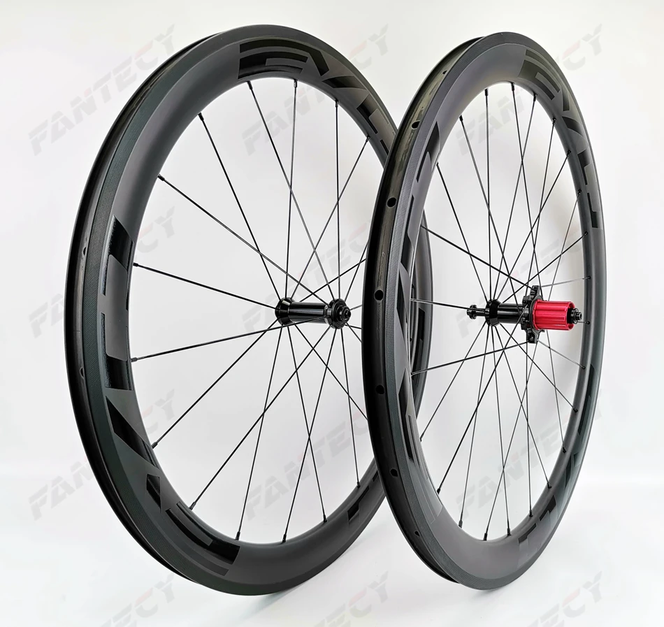 EVO яркие черные наклейки 700C, Углеродные колеса для шоссейного велосипеда, 50 мм, глубина 25 мм, ширина Клинчера/трубчатая велосипедная карбоновая колесная пара UD матовая