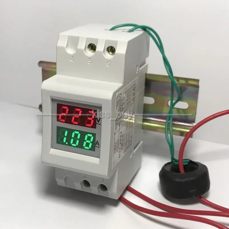 Din рейка AC 80 450v 100A цифровой вольтметр Амперметр измеритель напряжения 120V 110V 220V 230V