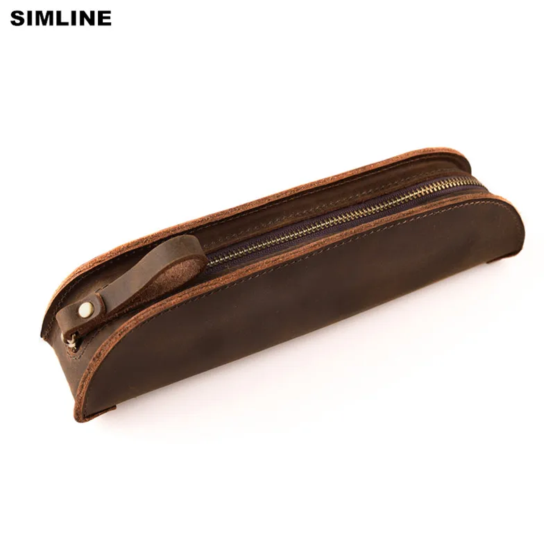 Сумка карандаш SIMLINE из натуральной воловьей кожи ручной работы винтажная длинная
