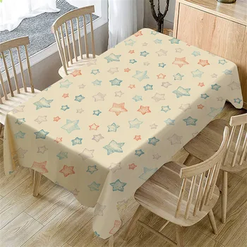 

Fresh Style Cartoon Printing Table Cloth Linen Blend Mantel Mesa Tablecloth Picnic Cloth Kitchen Decorative Dining Table Cover
