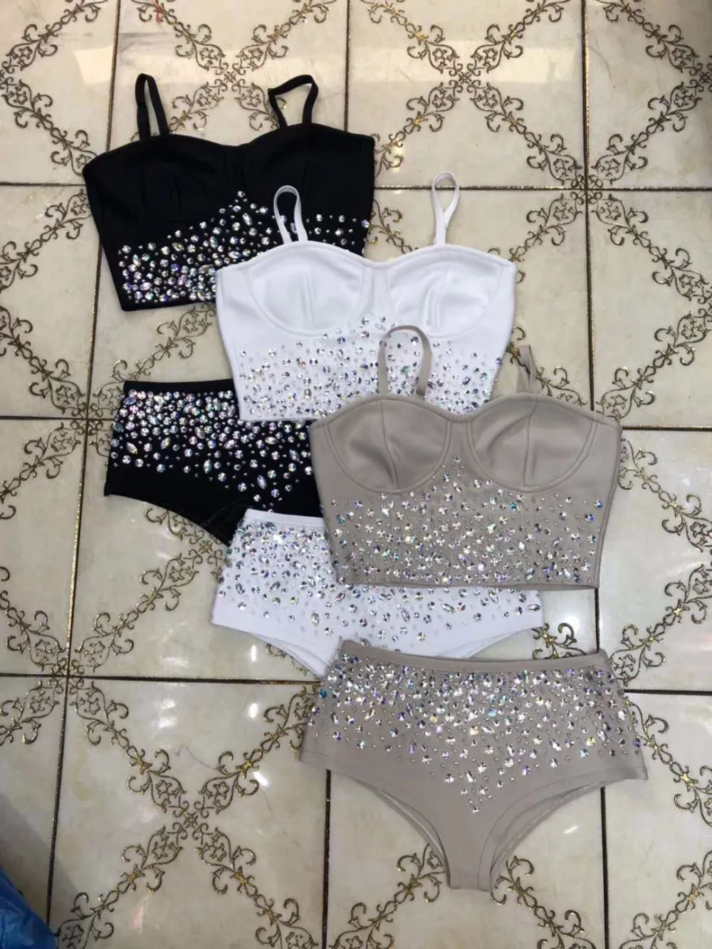 

Deavogy 2019 New Sexy Party Elegant Bodycon Bandage Two Piece Set