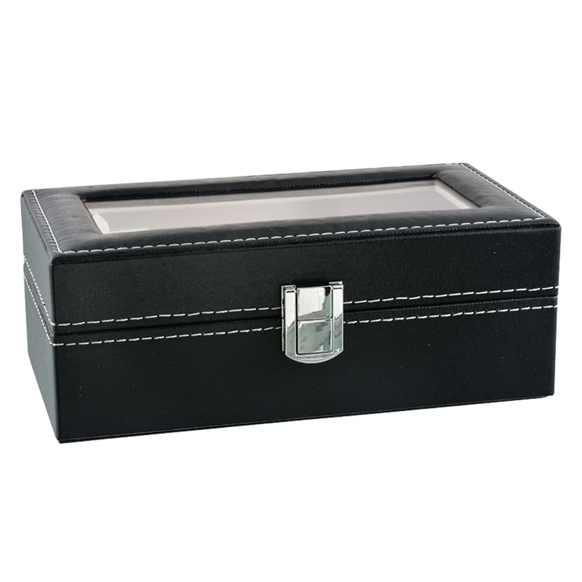 1 шт. черный ящик для часов дисплей ювелирных изделий макияж коробка для хранения сетки из искусственной кожи Высококачественный портативный часы Органайзер держатель