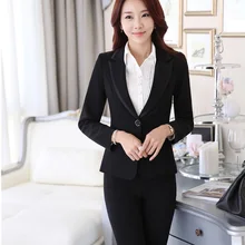 Размера плюс 4XL профессиональные Формальные с Бизнес Для женщин костюмы куртки и брюки осень-зима комплекты со штанами комплект с брюками