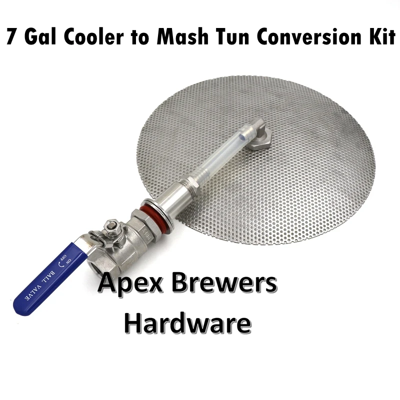 7 Gal Cooler To Mash Tun Conversion Kit, Cooler Not Included, Homebrew