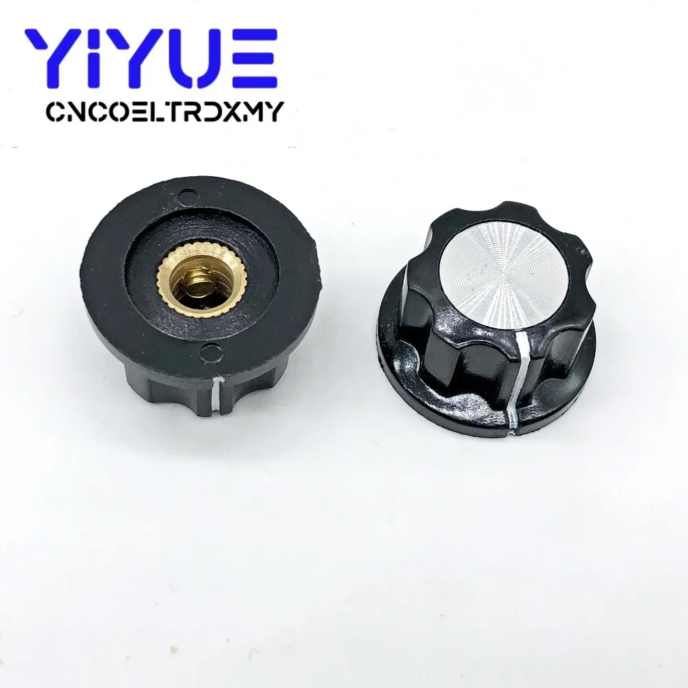 10pcs MF-A02 Potentiometer Knob Cap 6mm Shaft Hole Dia Rotary Switch Bakelite Knob for WHT118 WX050 (5)