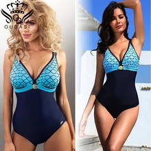 Новое поступление, плюс размер, сдельный купальник, глубокий v-образный вырез, купальник для женщин, Ретро стиль, монокини, купальник для женщин, летняя пляжная одежда, 5xl