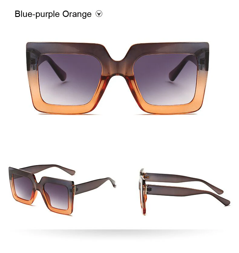 Женские солнцезащитные очки больших размеров, фирменный дизайн, крутые Черные Квадратные Солнцезащитные очки для женщин, модные очки с большой оправой, женские очки UV400