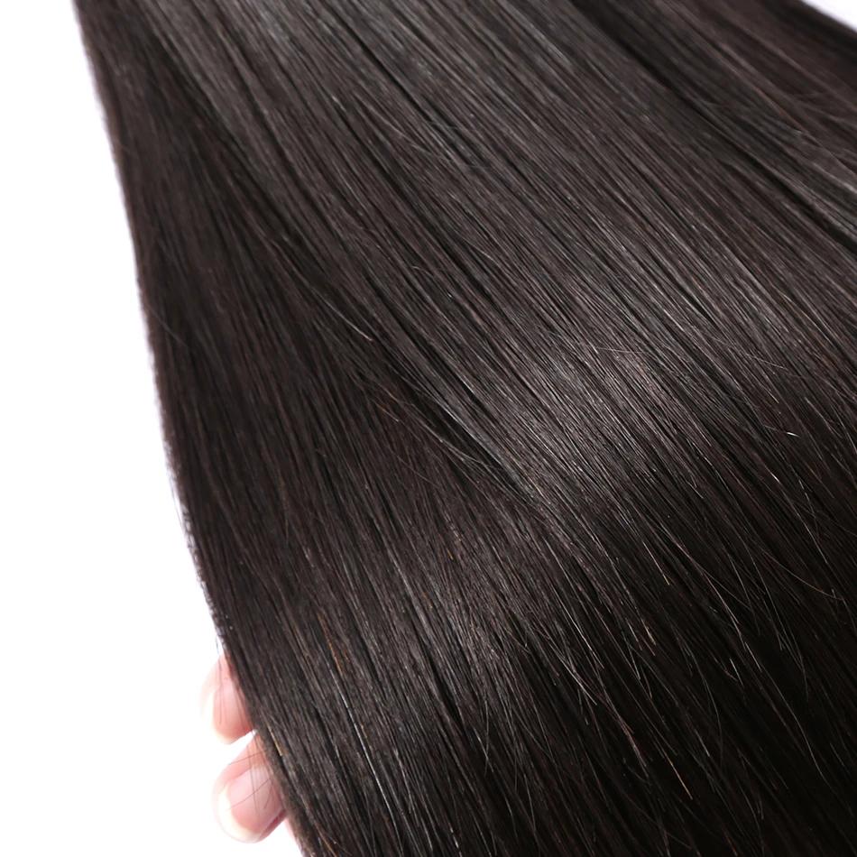 Luvin прямые 8-28 30 32 40 дюймов 3 4 пряди бразильские Remy человеческие волосы плетение с 4x4 5x5 6x6 кружева закрытие волос