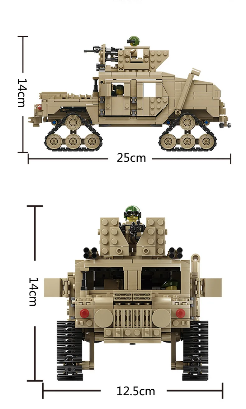 1:28 Масштаб мировой войны современной военной блок M1A2 Abrams основной боевой танк модель гусеничного Hummer jeep 2in1 кирпич ww2 армейская фигурка игрушка