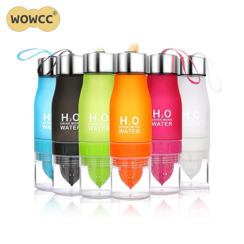Creative 650ML H2O Lemon Juice Fruit Water Bottle Infuser Drinkware For Outdoor Portable Shaker Sports Bottle BPA Free