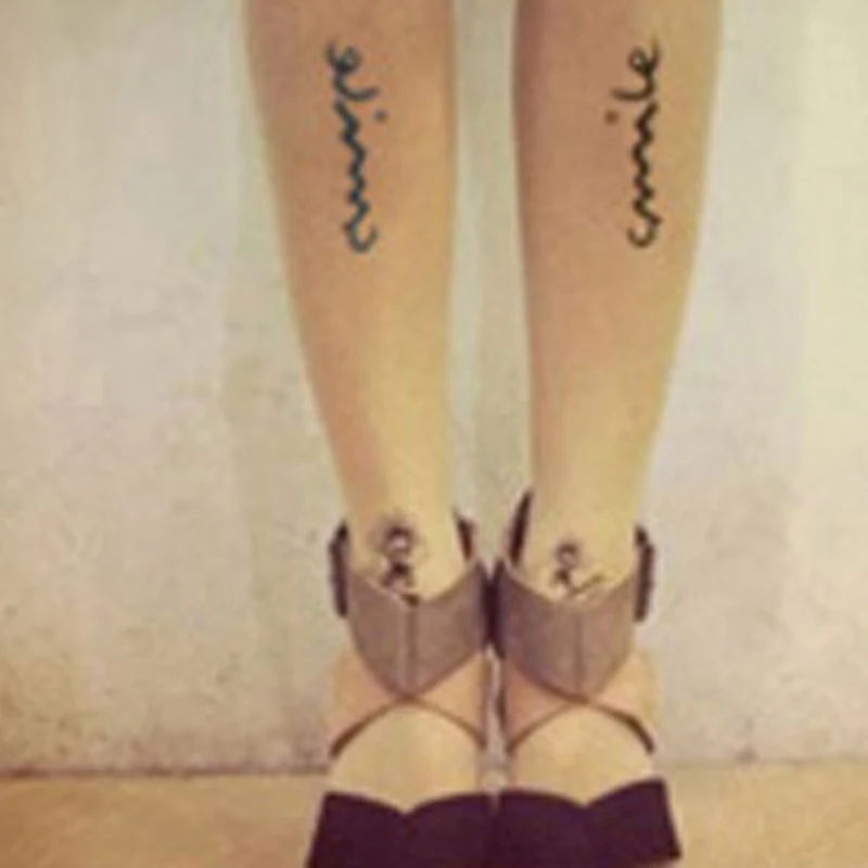 5pcswaterproof fake tattoo lettering smile pattern design water 5pcswaterproof fake tattoo lettering smile pattern design water