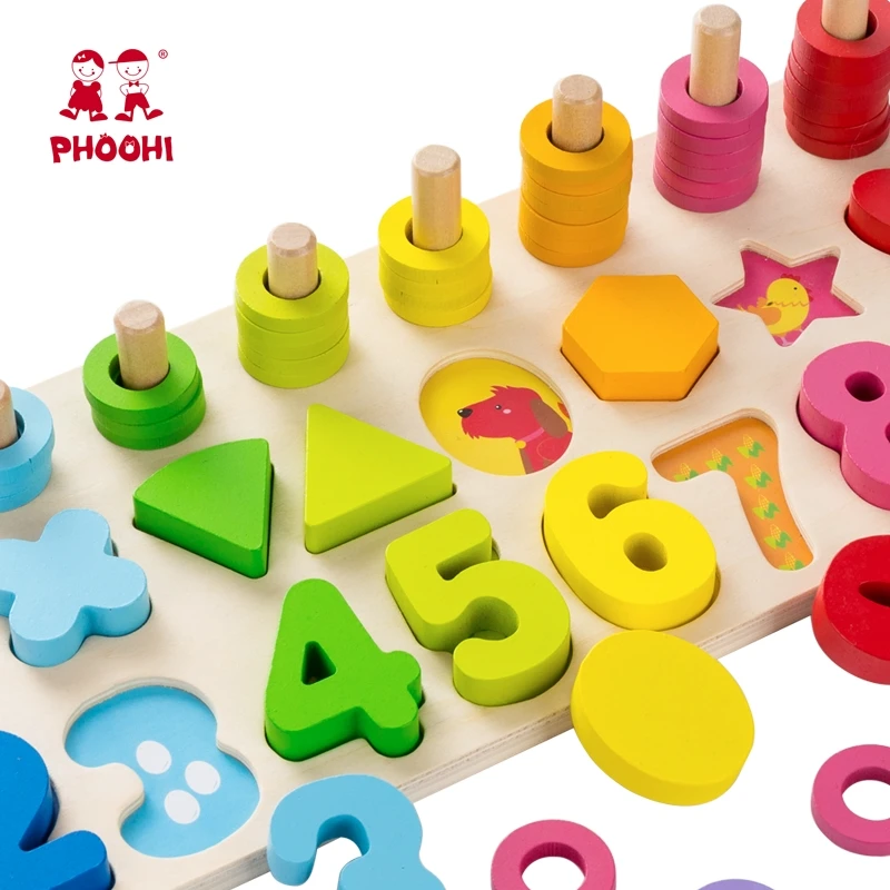 Baby Wooden Montessori Educational Material Toy Kids Early Learning Infant Shape Match Board Toy For More Than 3 Year Old PHOOHI Baby Wooden Montessori Educational Material Toy Kids Early Learning Infant Shape Match Board Toy For More Than 3 Year Old PHOOHI